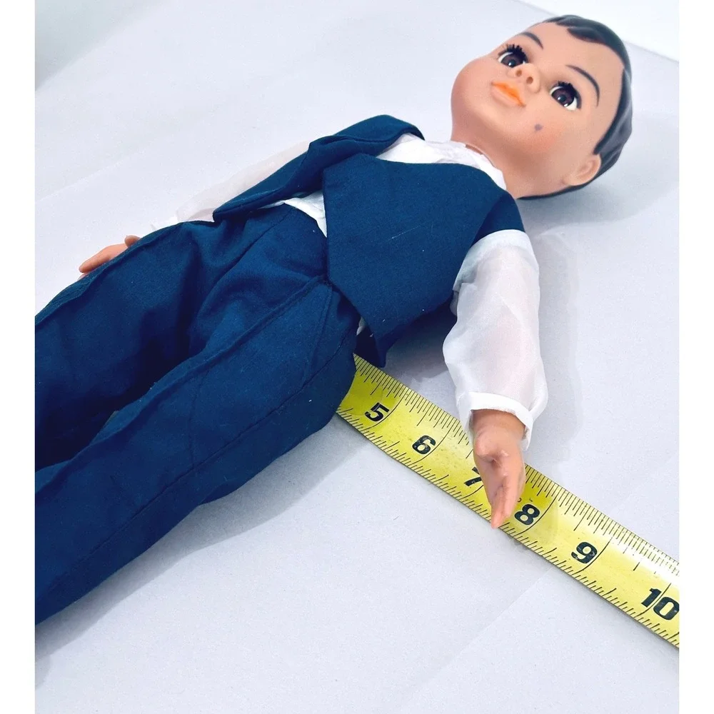 Vintage Dazl Dolls by Russ Boy Doll Formal Outfit Blue‎ Vest Pants Shoes